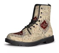 La caviglia Chelsea femminile con fiori di farfalla canina e scarpe da combattimento gotico stile stile stile stile stile stile stile lacrima di pelle riccio per donna Halloween festa di natale
