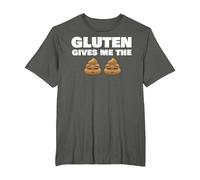 La celiachia Il glutine Divertente Mi dà Le Merde Maglietta, Uomo Taglie Grandi, Asfalto, 6X Tall