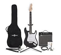 LA Chitarra Elettrica nera, Amplificatore per Chitarra da 15W e Pacchetto Accessori Completo