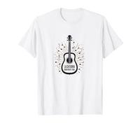 La Chitarra Non Mente Mai - Illustrazione Musicale Maglietta, Uomo, Bianco, L