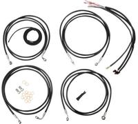 LA Choppers Completo Manubrio Cavo E Tubo Freno Kit - Nero Vinile/Inossidabile