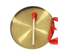 La Cina colpisce lo strumento di bronzo, Autentico gong cinese a vento, strumento a percussione gong in ottone con legno(36cm)