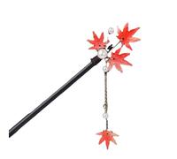 La Cina ha urtato Forcina for capelli in stile antico con foglia d'acero, fiore, nappa, forcina in legno, copricapo Hanfu in legno