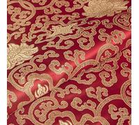 La Cina imita il tessuto della seta, Tessuto di raso di seta largo 90 centimetri multicolore for sartoria matrimonio fai da te 1 metro(Golden Red)
