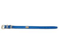 La Cinopelca - Collare imbottito in pelle di vitello, 1,5 x 33 cm, colore: Blu