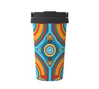 La città geometrica di colore ha stampato la boccetta di vuoto, tazza di caffè portatile, tazza di acqua