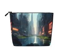 La città sull'acqua impermeabile grande capacità con cerniera viaggio viaggio d'affari casa multifunzionale borsa cosmetica borsa portaoggetti portamonete