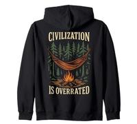 La civiltà è sopravvalutata Prepper Survival Bushcrafting Felpa con Cappuccio