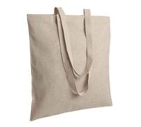 la clessidra dieci 10 pezzi Shopper borsa della spesa in cotone riciclato 150 g/m2 effetto melange, manici lunghi 3 colori nero-rosso-blue royal (naturale)