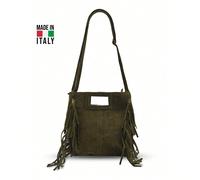 La Clutch con Nappine Può Essere Indossata a Tracolla - MADE IN ITALY TOSCANA Colorato,Colore unico,Motivo strutturatoVera pelle