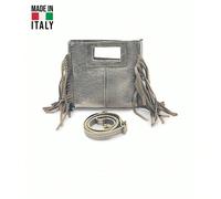 La Clutch con Nappine Può Essere Indossata a Tracolla - MADE IN ITALY TOSCANA Colore unicoVera pelle