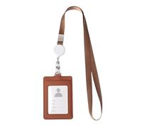 La coda della carta di credito 4 custodie for PC Porta badge in pelle PU Cordino retrattile Porta carte d'identità Etichetta for nome Maniche for ufficio scolastico portatili Semplice ( Color : Brown