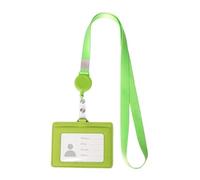 La coda della carta di credito 4 custodie for PC Porta badge in pelle PU Cordino retrattile Porta carte d'identità Etichetta for nome Maniche for ufficio scolastico portatili Semplice ( Color : Green