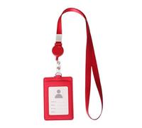 La coda della carta di credito 4 custodie for PC Porta badge in pelle PU Cordino retrattile Porta carte d'identità Etichetta for nome Maniche for ufficio scolastico portatili Semplice ( Color : Red ,