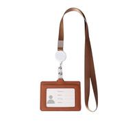 La coda della carta di credito 4 custodie for PC Porta badge in pelle PU Cordino retrattile Porta carte d'identità Etichetta for nome Maniche for ufficio scolastico portatili Semplice ( Color : Brown