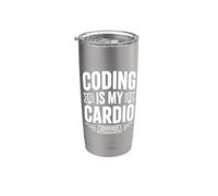 La codifica è il mio umorismo g ivertente programmatore cardio Bicchiere termico in acciaio inox doppia parete