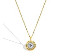 La Collana, Ciondoli Rotondi in Metallo con Foto in Acciaio Inossidabile Collana con Ciondolo a Disco con Moneta in Oro 18 carati della Regina Elisabetta II