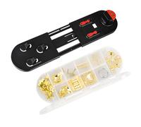 La collezione completa di strumenti da appendere alla parete include ganci resistenti, fili, chiodi e assistente integrato per una facile installazione in vetro con palco