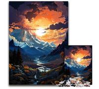 La colorata bellezza psichedelica dello Jungfraujoch Puzzle da 1000 pezzi per adulti Puzzle per adulti per adolescenti e famiglie Decorazione fai da te perfetta e sfida rompicapo 1000 pezzi (38x26 cm)