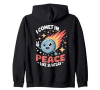 La cometa in Pace UFO Science Pun Interstellar Space 3I/Atlas Felpa con Cappuccio