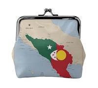 La composizione di Timor Est piccola borsa per il trucco per borsa, borsa portaoggetti per carte di credito con serratura a bacio borsa portaoggetti retrò compatta multifunzionale borsa per il cambio,