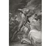 La condotta risoluta del conte di Warwick prima della battaglia di Touton. Il conte uccide il suo cavallo per mostrare che starà con i suoi soldati. Battaglia di Touton 29 marzo 1461 durante la guerra