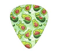 La confezione da 12 plettri per chitarra premium include calibri sottili, medi e pesanti (simpatici animali verdi avocado)