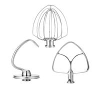 La confezione da 3 pezzi in 1 include frusta a 6 fili, frusta piatta, gancio for impastare for robot da cucina KitchenAid da 4,5 litri e 5 litri