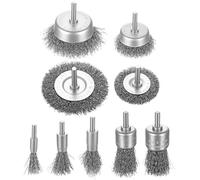 La confezione include: set di 9 spazzole metalliche per trapano in varie dimensioni e modelli. Altamente efficienti, sono ideali per una preparazione accurata e rapida delle superfici, offrendo una so
