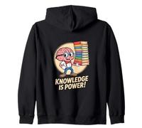 La Conoscenza è Potere Carino Cervello Amante Libro Nerd Felpa con Cappuccio