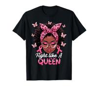 La consapevolezza del cancro al seno combatte come una regina afroamericana Maglietta