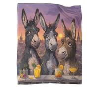 La Coperta Tre asini vivaci al bar sul tetto E Il Copridivano Letto Sono Morbidi E Confortevoli Al Tatto,adatti Per Riscaldare Tutta La Famiglia 70x80inch(180x200cm)