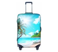 La copertura protettiva per trolley a tema spiaggia con oceano tropicale è adatta per bagagli di dimensioni comprese tra 45,7 e 81,7 cm, bianco, Medium