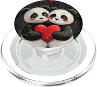 La coppia di panda ama i cuori carini San Valentino PopSockets PopGrip per MagSafe