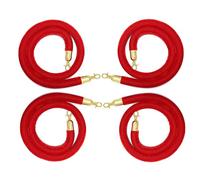 la corda di velluto, Barriere in corda di velluto, confezione da 4, multicolori, dimensioni multiple for il controllo della folla con montanti(Red,1.5m/5ft)