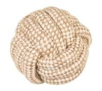 La Cordeline Giocattolo cane corda cotone canapa naturale da masterizzare giocattolo interattivo per cani cuccioli - palla 10 cm, beige