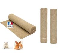 La Cordeline Set di 3 tappeti lettiera canapa naturale, 40 x 100 cm, 1000 g/m², fondo gabbia per roditori, conigli, criceti, ecc