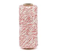 La cordeline Spago Rosso e Bianco 50 m Corda Bicolore per imballaggi, Giardinaggio, Fai da Te