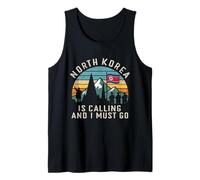 La Corea del Nord Sta chiamando e Devo Andare Divertente satira Umorismo Oscuro Canotta