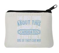 La cosa migliore di questo gruppo di candidati è che solo uno di loro può vincere Neoprene Coin Purse Pouch 10x11cm Bianco, bianco, Taglia unica