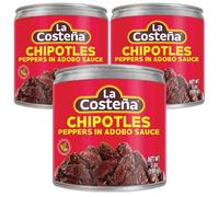 La Costena Confezione di 3 x Peperoncini Chipotle La Costena in Salsa Adobo 199g