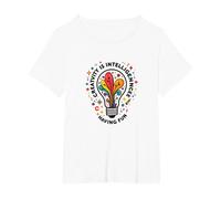 La creatività è intelligenza Divertirsi Ispirazione Maglietta, Donna Plus-Size, Bianco, 3X