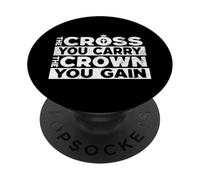 La croce che porti la corona ottieni ispirazione cattolica PopSockets PopGrip Adesivo