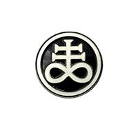 La Croce del Leviatano La Croce di Satana Metallo Spilla Distintivo Pin Badge (Nero Si illuminano al buio)