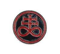 La Croce del Leviatano La Croce di Satana Metallo Spilla Distintivo Pin Badge (Rosso)