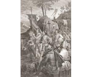 La crociata dei bambini del 1212 d.C. Dopo un'incisione del XIX secolo di un artista anonimo. Stampa poster di Ken Welsh (11 x 17)