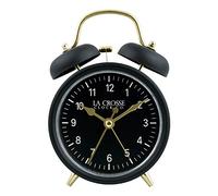 La Crosse 617-3314BG - Sveglia al quarzo con doppia campana, colore: Nero