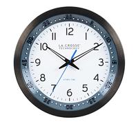 La Crosse Technology 404-54667-INT Orologio analogico in acciaio inossidabile con anello atomico da 25,4 cm