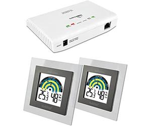 La Crosse Technology - MA11231 Kit di avviamento con gateway e 2 sensori termo/hygro con indicatore di comfort - Bianco