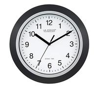 La Crosse Technology WT-3102B - Orologio da parete analogico da 25,4 cm WWVB e reset automatico DST, nero/argento